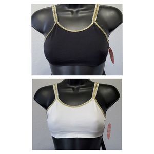 2 Pc Set Double Layer Bralette w/ Metallic Straps